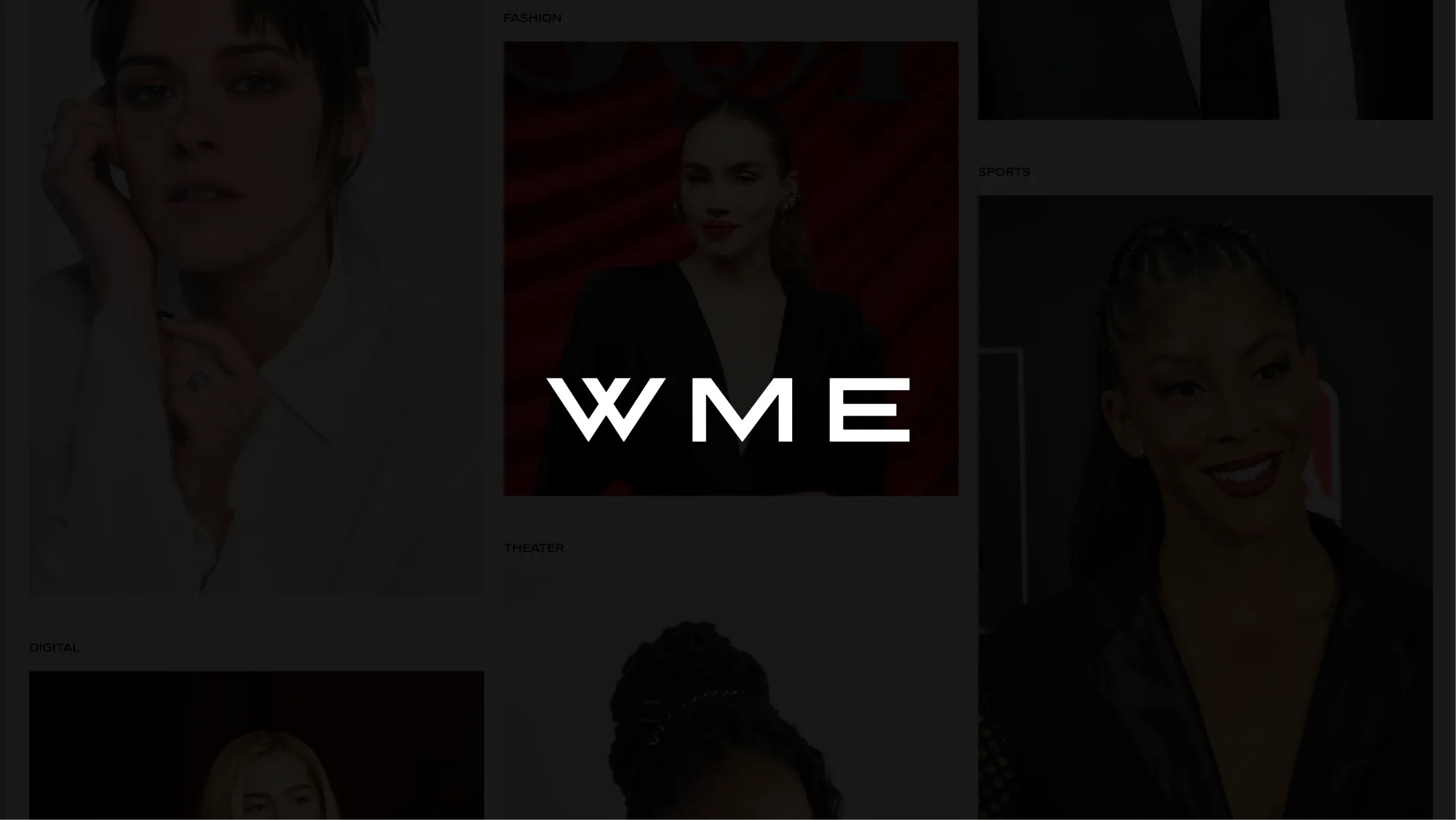 WME Agency website homepage